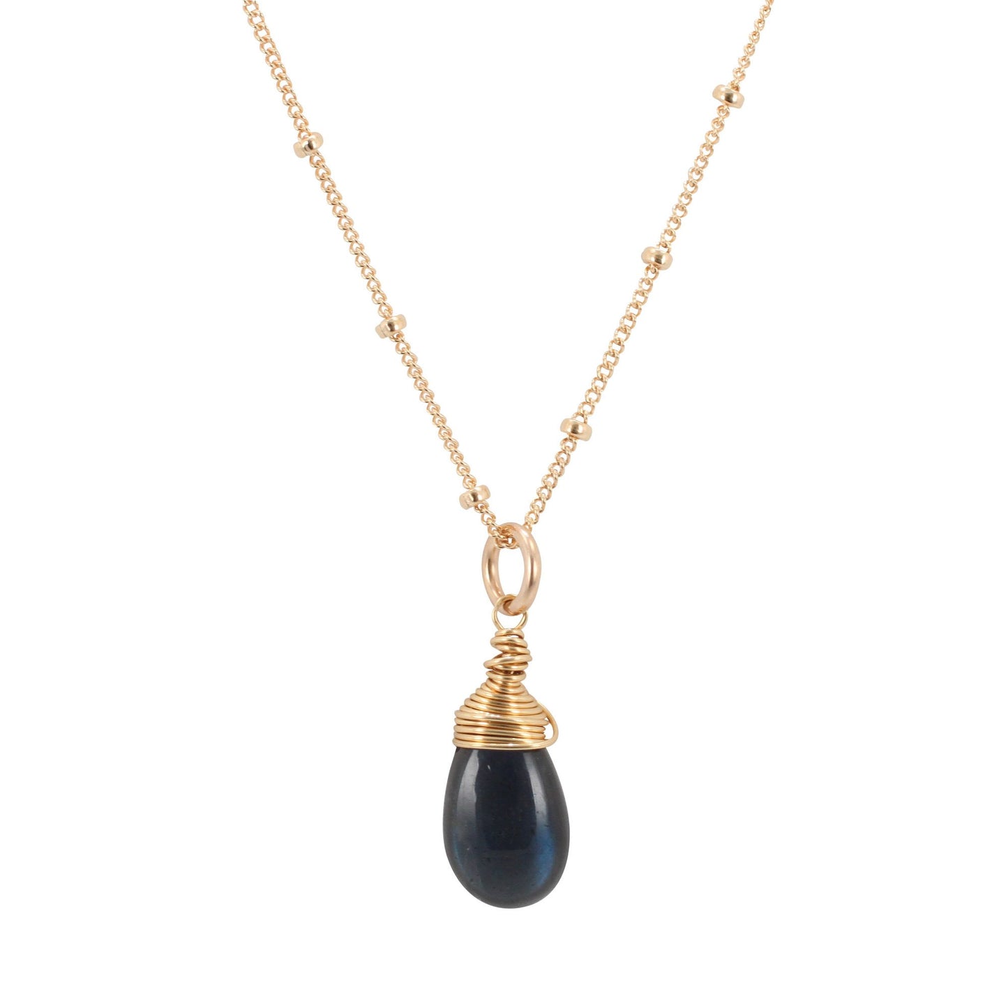 Gold Labradorite Necklace - Limited Edition, #6121-yg