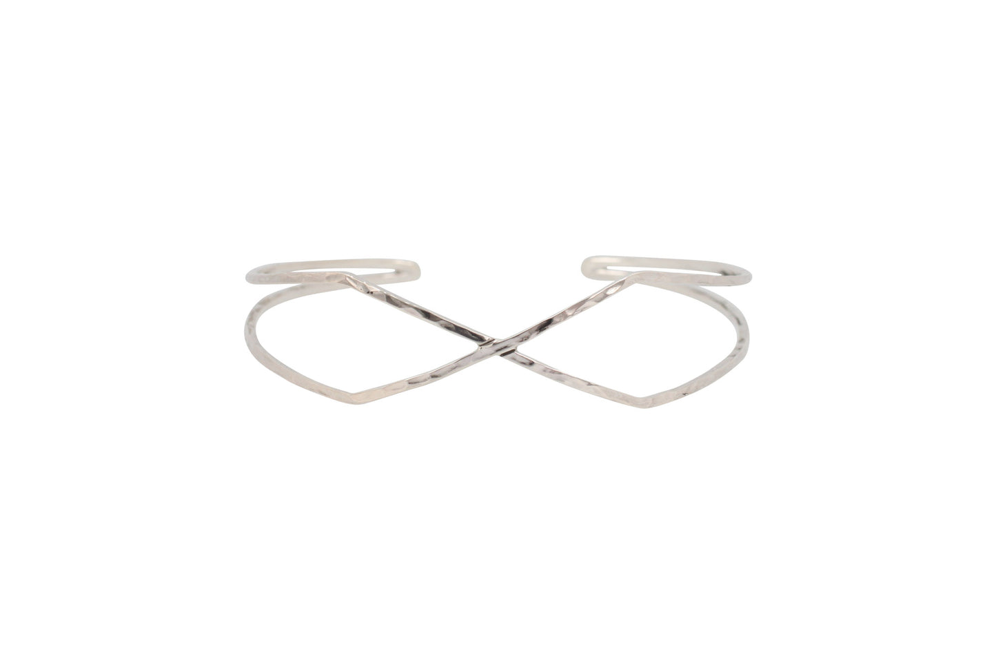 Crossed Wire Cuff Bracelet in Sterling Silver, #6198-ss