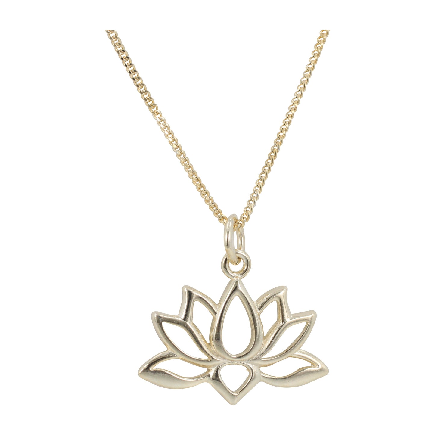 Lotus Blossom Necklace in 14k Gold Plate, #7225-yg