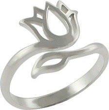 Adjustable Lotus Flower Ring in Sterling Silver, #7589-ss