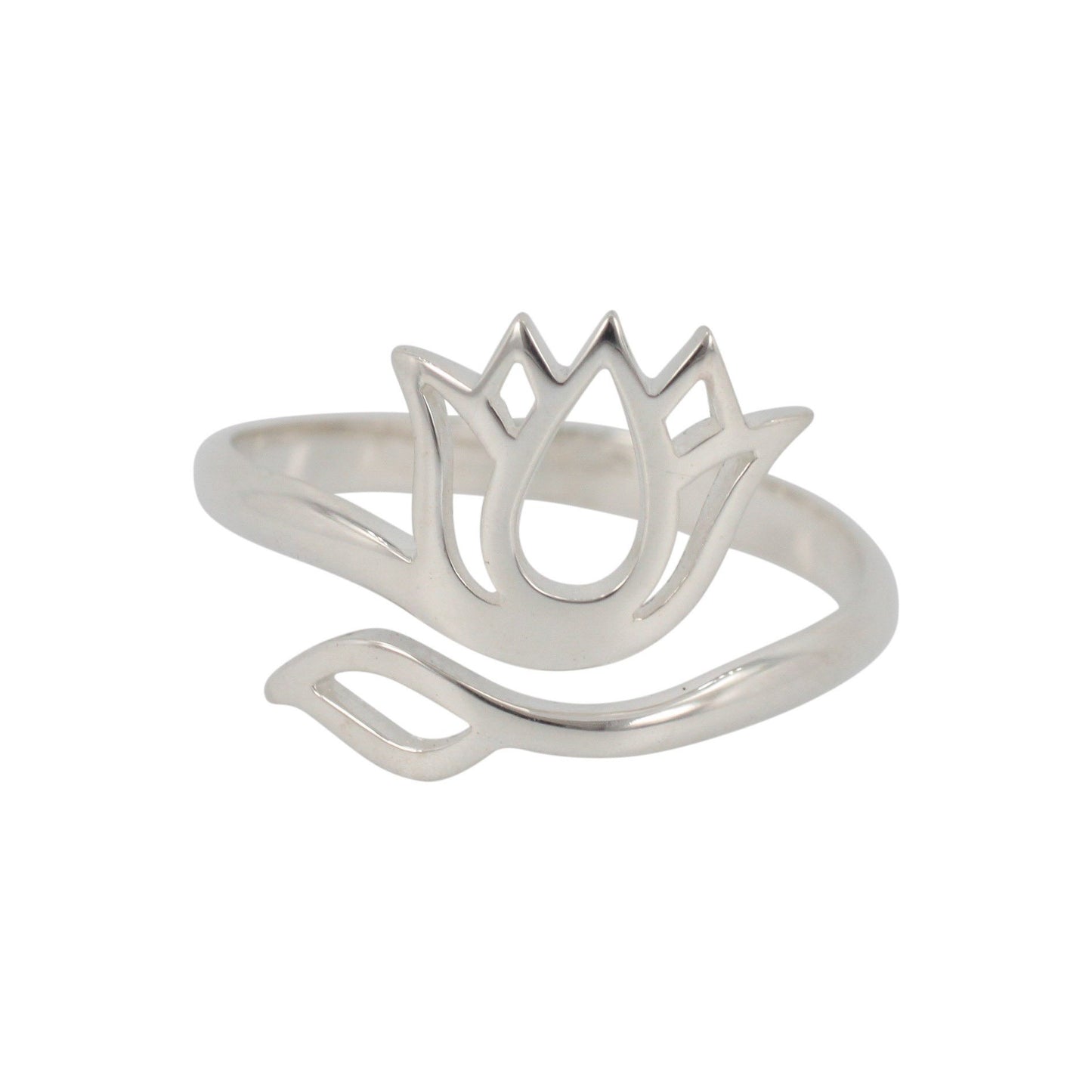 Adjustable Lotus Flower Ring in Sterling Silver, #7589-ss