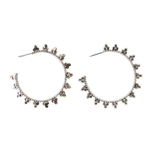 Sterling Silver Bali Hoop Earrings, #6491-ss