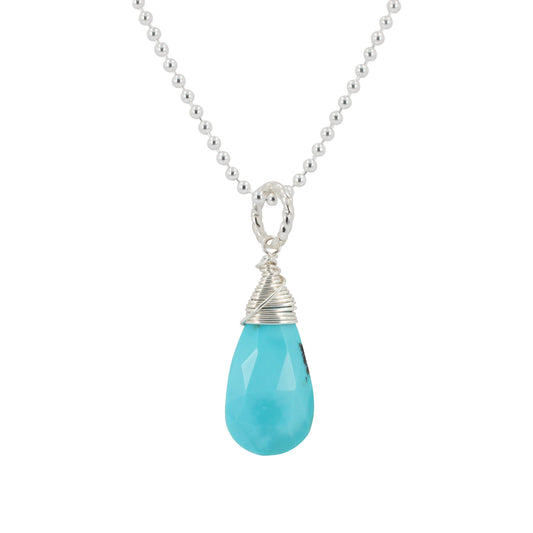 Turquoise Gemstone Necklace in Sterling Silver - Limited Edition, #6157-ss