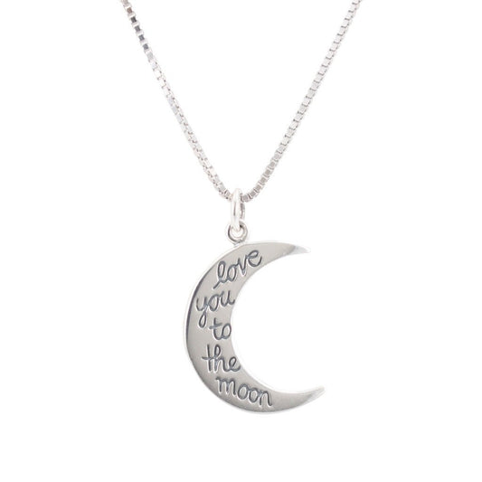 I Love You to the Moon and Back - Moon Necklace in Sterling Silver, #6587-ss