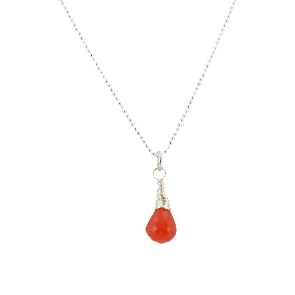 Sacral Chakra - Carnelian Briolette Necklace, #6590-ss