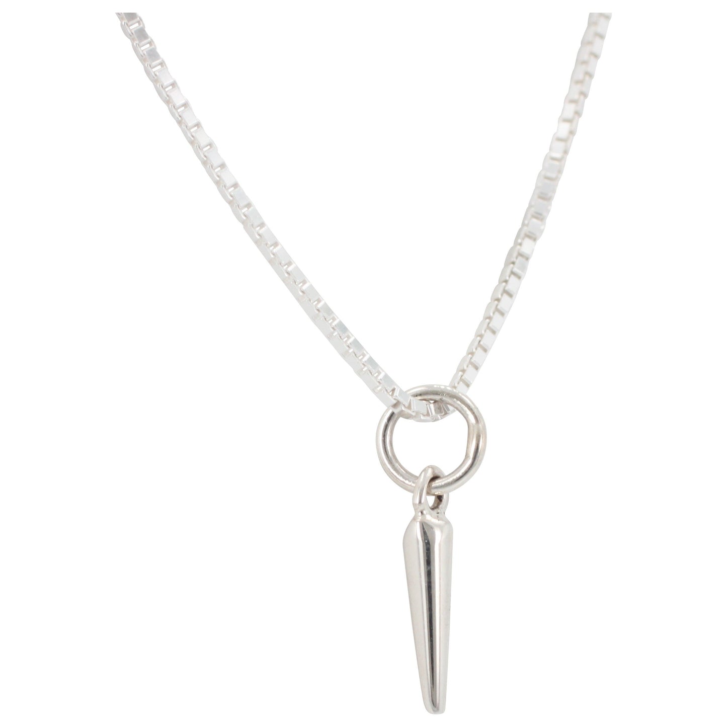 Small Skinny Spike Necklace in Sterling Silver, #6259-ss