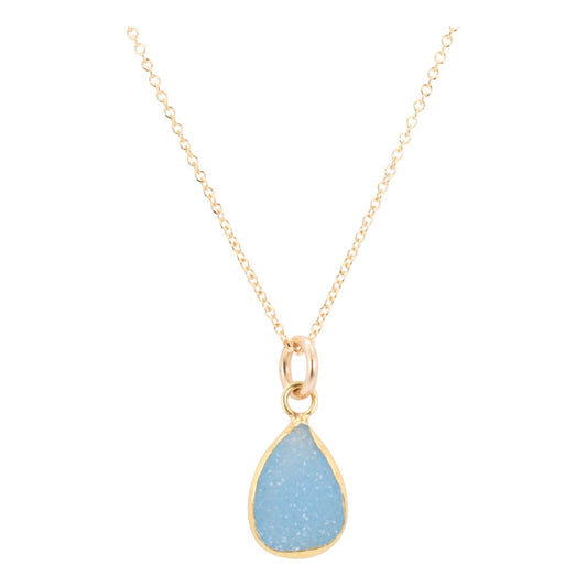 New Length! Blue Druzy Necklace 16" or 18", #6331-yg