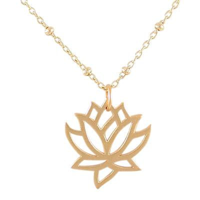 Lotus Necklace in Gold Plated Bronze, #8300-yg