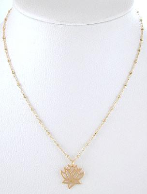 Lotus Necklace in Gold Plated Bronze, #8300-yg