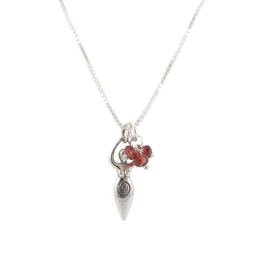 Fertility Goddess Necklace with Garnet Gemstones, #6607-ss