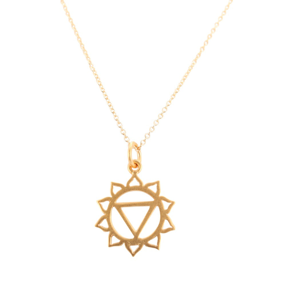 Chakra Necklace in 24k Gold Plated Sterling Silver, #6720-yg