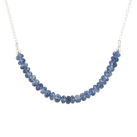 Blue Kyanite Gemstone Necklace on Sterling Silver Chain, #7069-ss