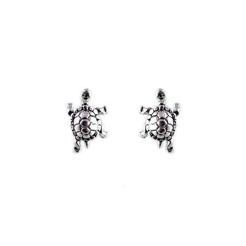 Tiny Turtle or Tortoise Stud Earrings in Sterling Silver for Children or Women, #2630