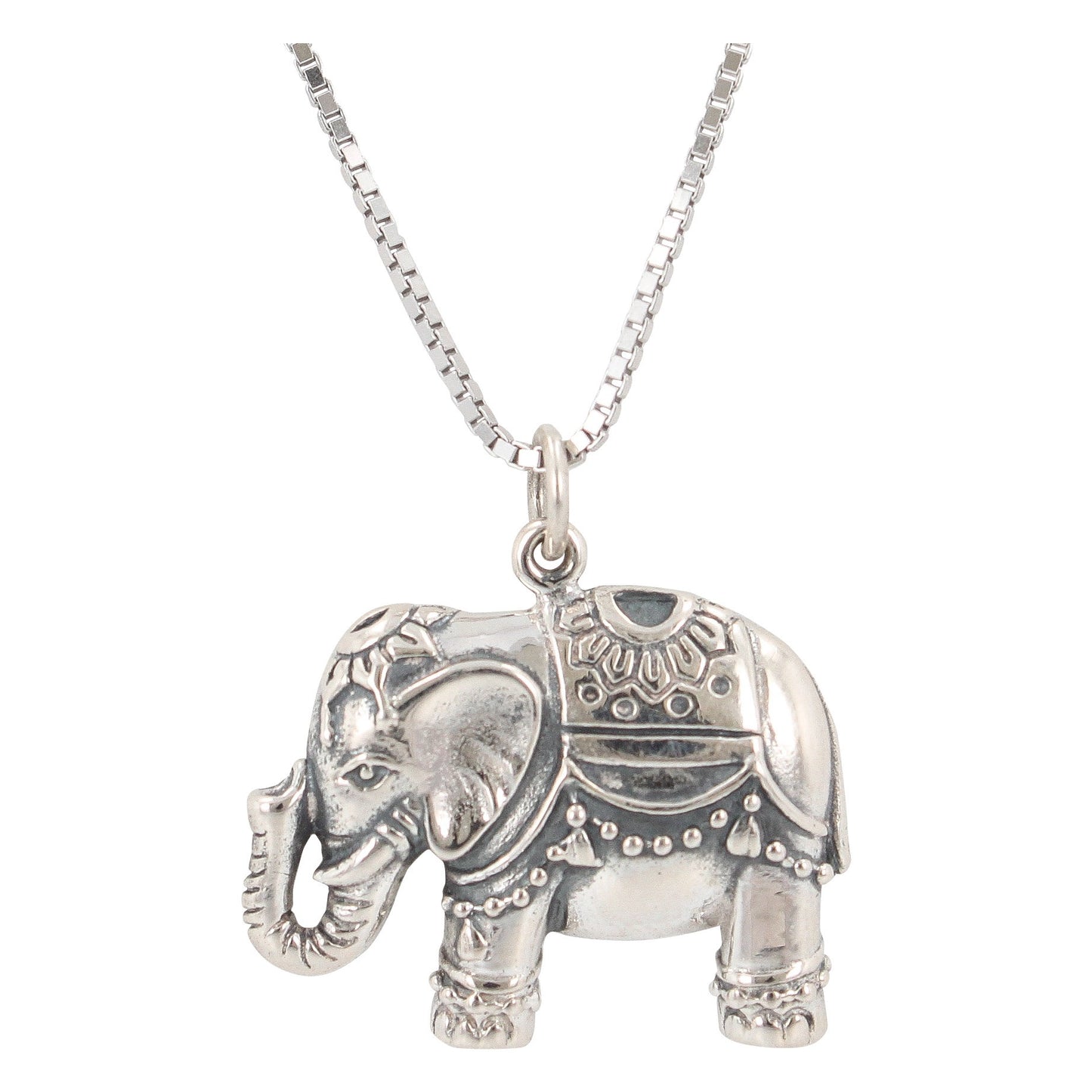 Good Luck Elephant Necklace in Sterling Silver, #6272-ss