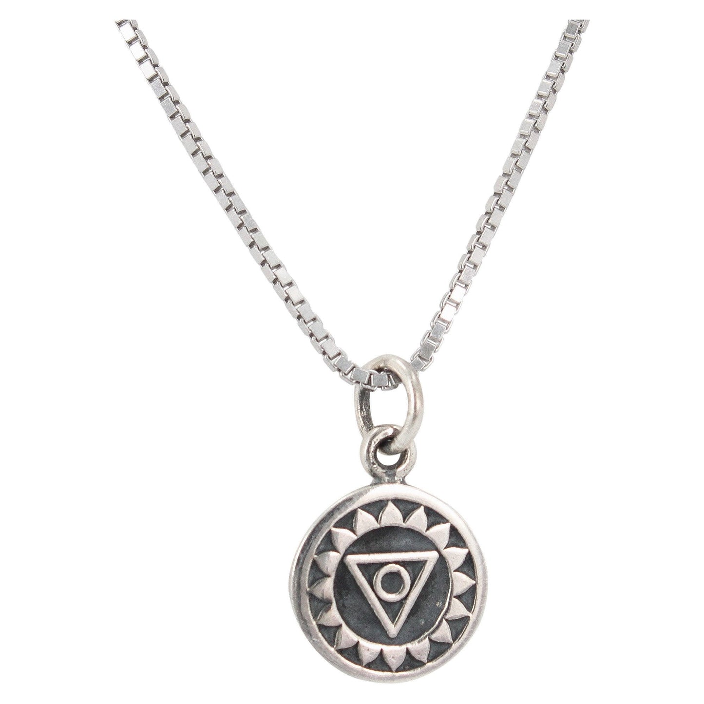 Sterling Silver Throat Chakra Necklace, #6265-ss