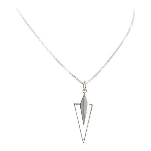 Triangle Necklace in Sterling Silver, #6419-ss