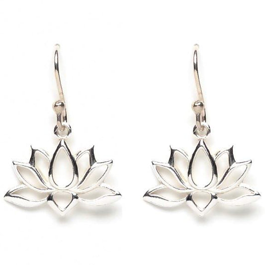 Open Design Lotus Dangle Earrings, #7224-ss