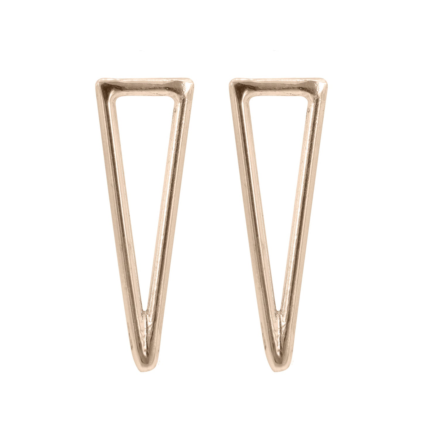 Open Triangle Design Earrings in Gold Plated Sterling Silver, #6190-yg