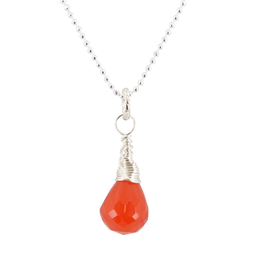 Sacral Chakra - Carnelian Briolette Necklace, #6590-ss