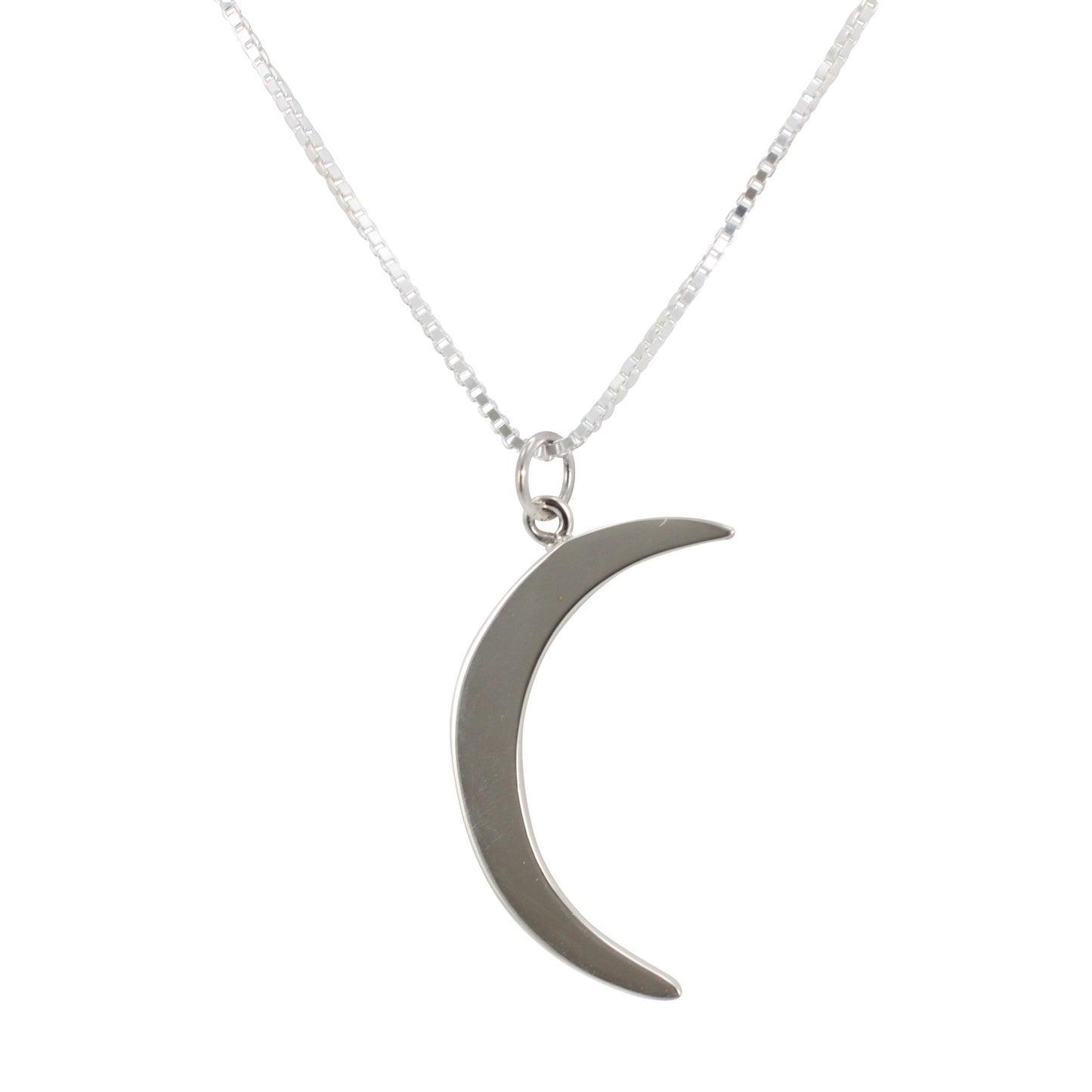 Crescent Moon Necklace in Bronze or Silver 24", #6306