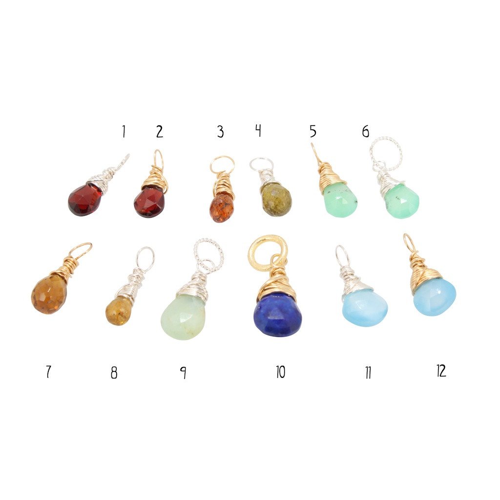 Dainty Briolette Gemstone Necklaces - Choose your Stone, #6827-ss