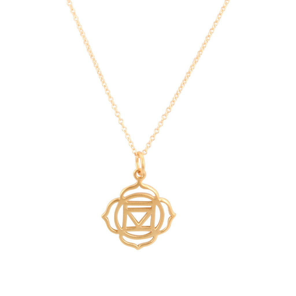 Chakra Necklace in 24k Gold Plated Sterling Silver, #6720-yg