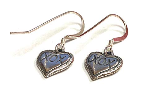 XOXO Heart Dangle Sterling Silver Earrings