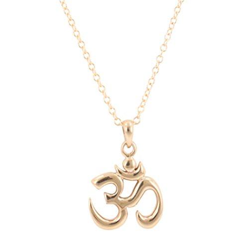 Bronze Om Necklace on Gold Filled Chain, #8455-brz