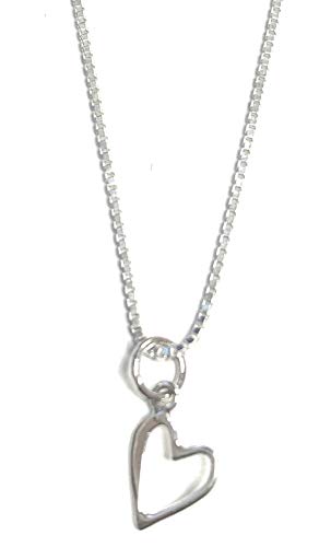 Zoe and Piper Small Heart Pendant Sterling Silver on a 16" Box Chain