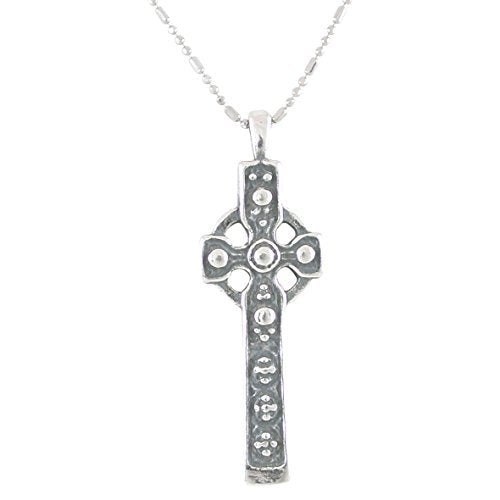 Decorative Celtic Ring Cross Pendant in Sterling Silver on 16" Sterling Bead Chain, #8712