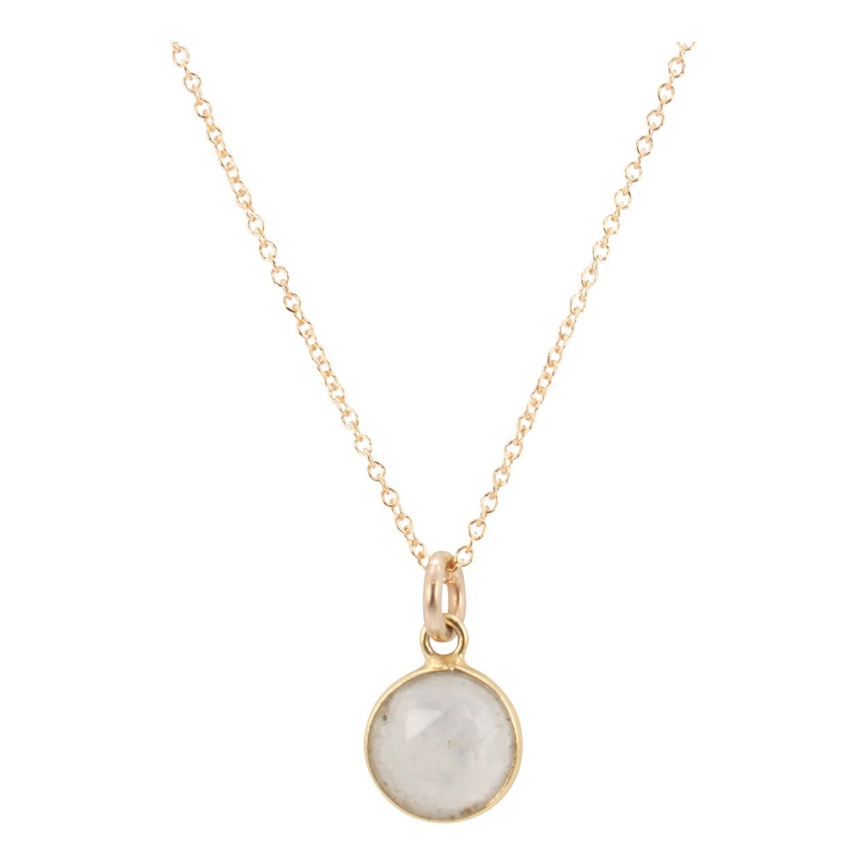 Small Round Gemstone Necklace in Gold, #6333-yg