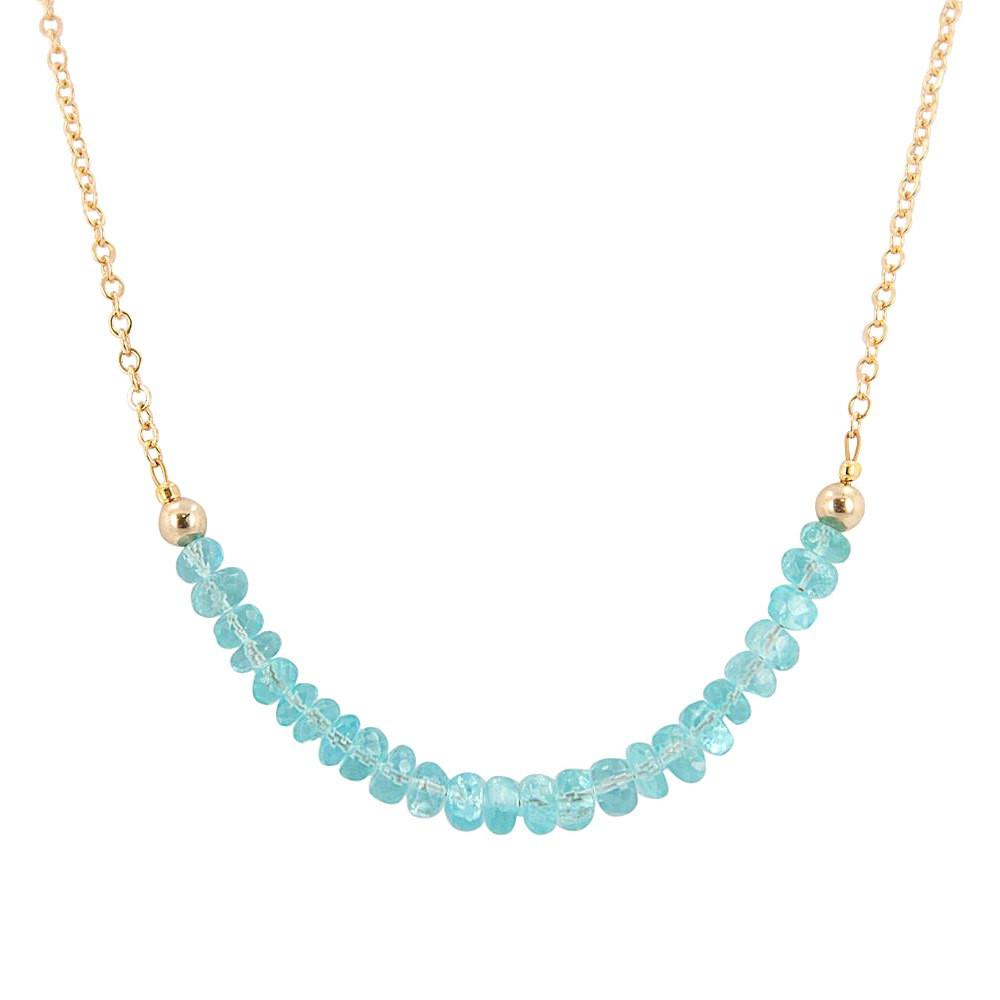 'Inspire Me' Apatite & Gold Strand Necklace, #7128-yg