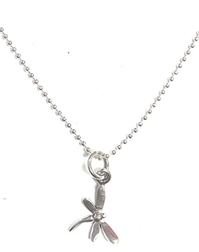 Zoe and Piper Small Dragonfly Pendant on a 16" Sterling Silver Bead Chain