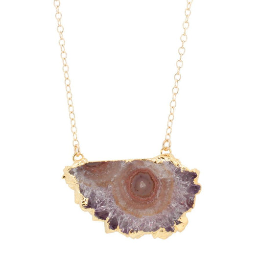 Amethyst Stalactite Gemstone Necklace on a 22 Inch Chain, #6314-yg