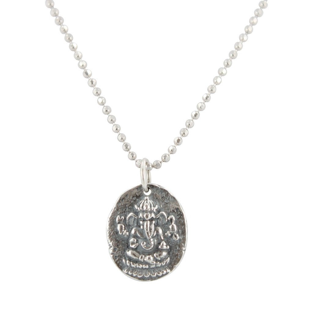 Ancient Ganesh Coin Necklace in Sterling, #6840-ss