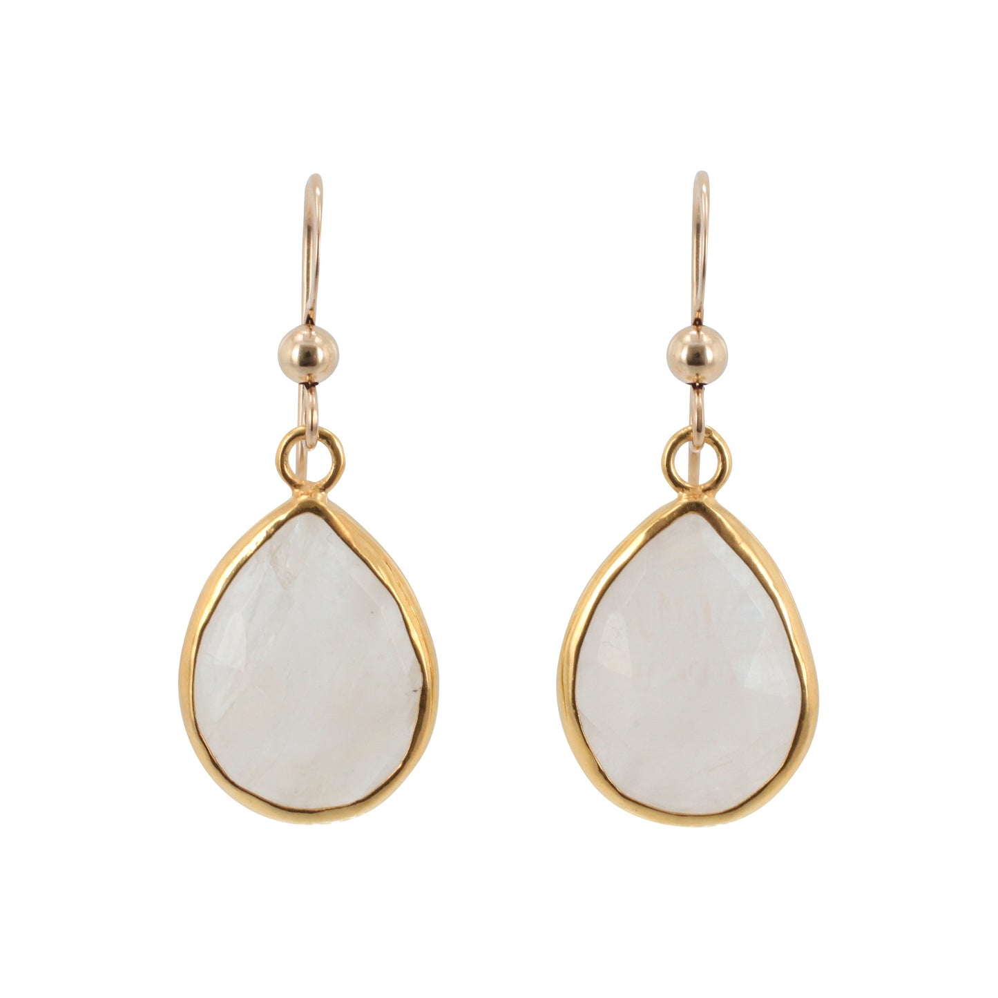 Gold Moonstone Teardrop Dangle Earrings, #6217-yg