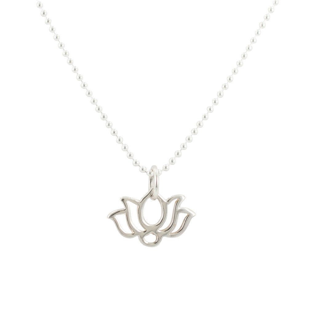 Small Open Lotus Necklace, #6877-ss