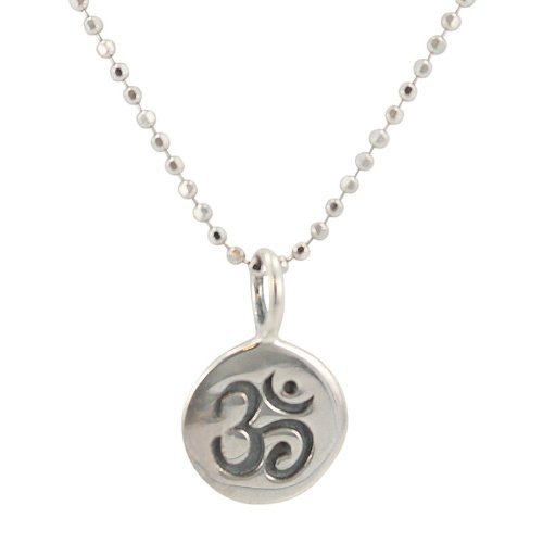 Tiny OM Necklace In Sterling Silver, #7097