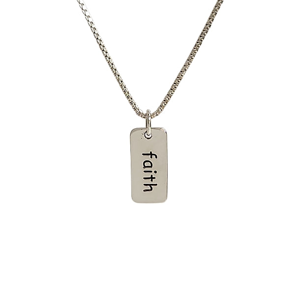 Faith Word Necklace in Sterling Silver, #6105