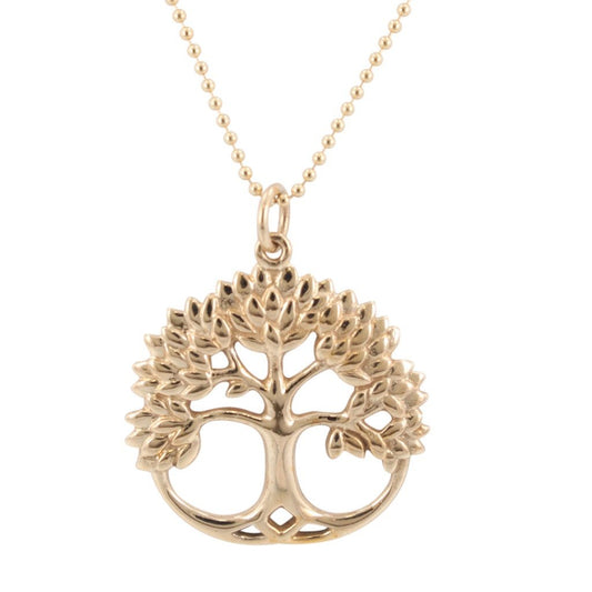 Tree of Life Necklace in Golden Bronze on 18" Gold Filled Bead Chain, #6571S