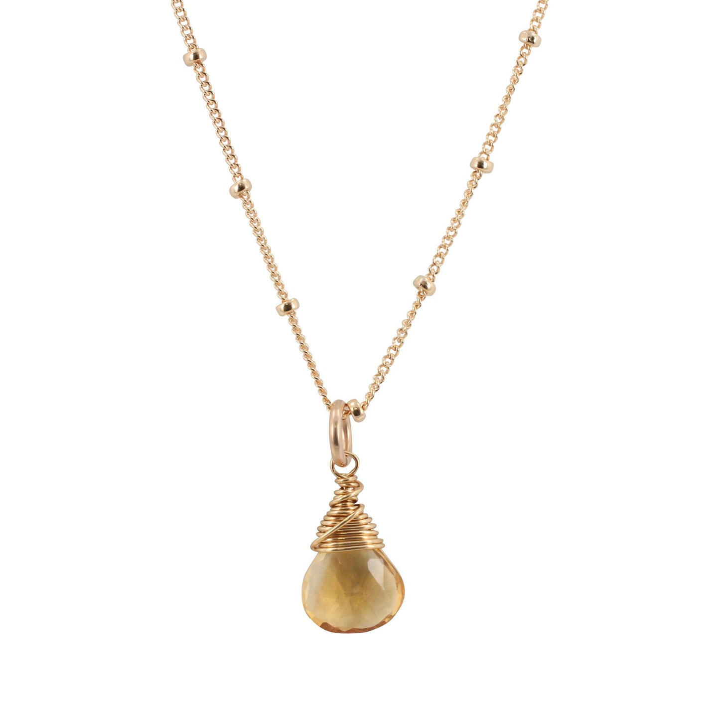 Gold Citrine Necklace - Limited Edition, #6124-yg