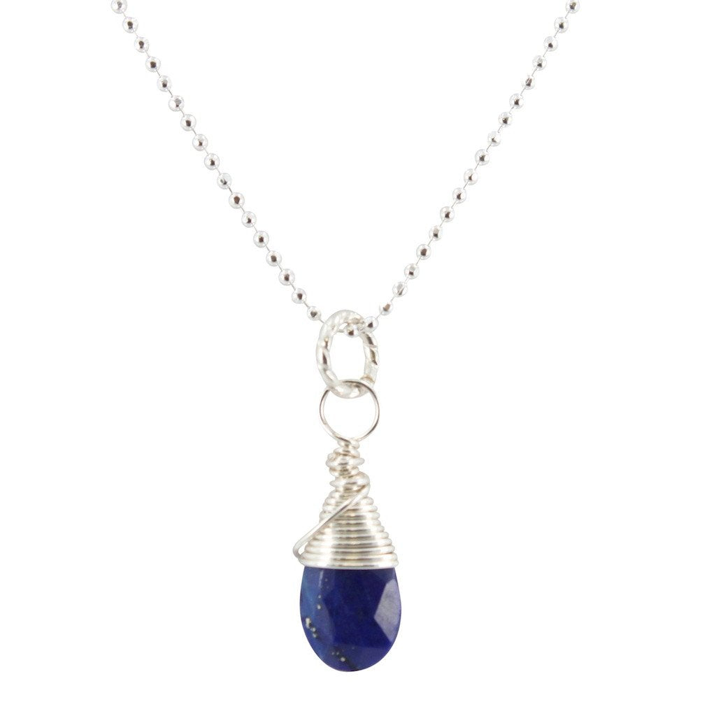 Brow Chakra (Third Eye) - Lapis Briolette Necklace, #6590-ss