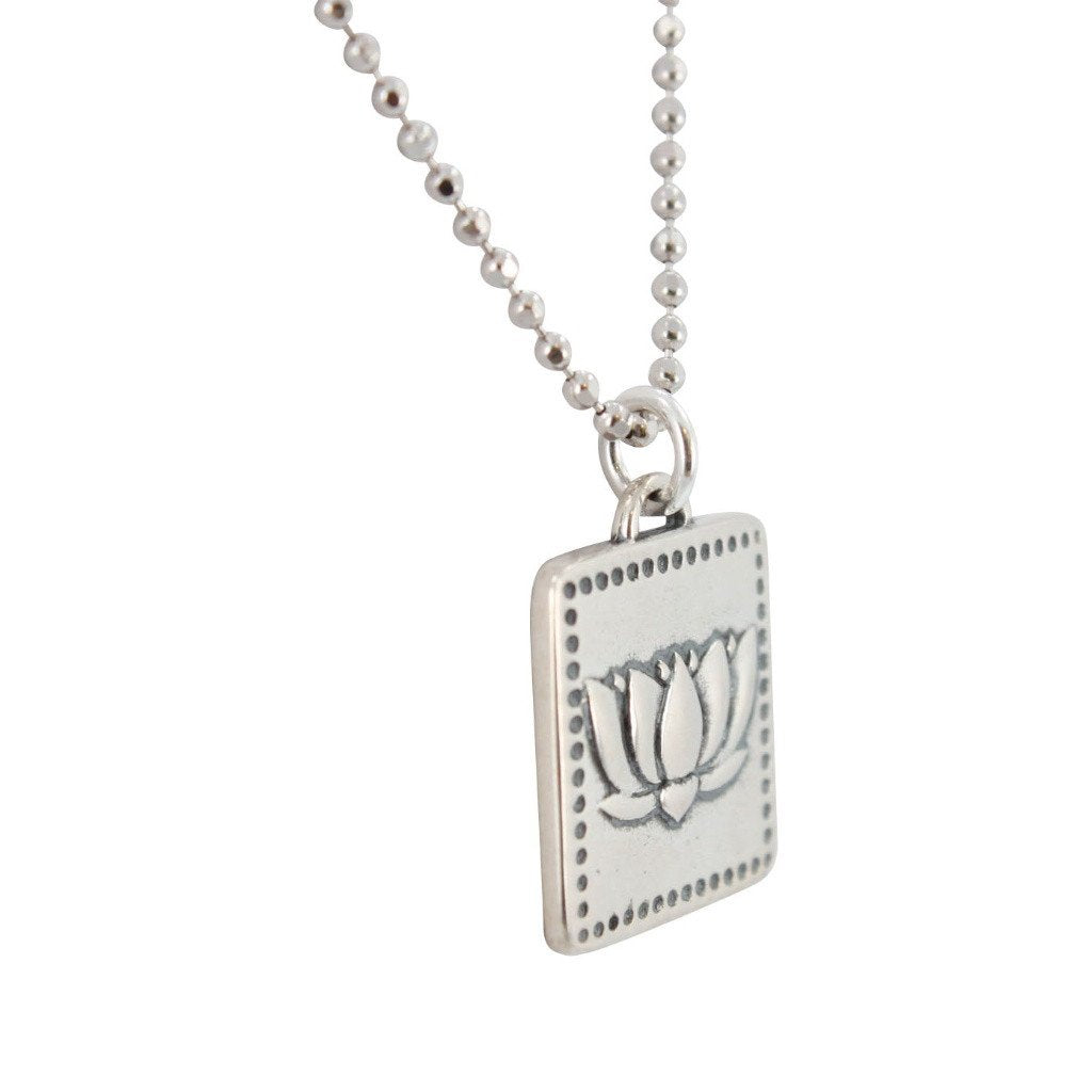 Lotus Necklace in Recycled Sterling Silver, #6900-ss