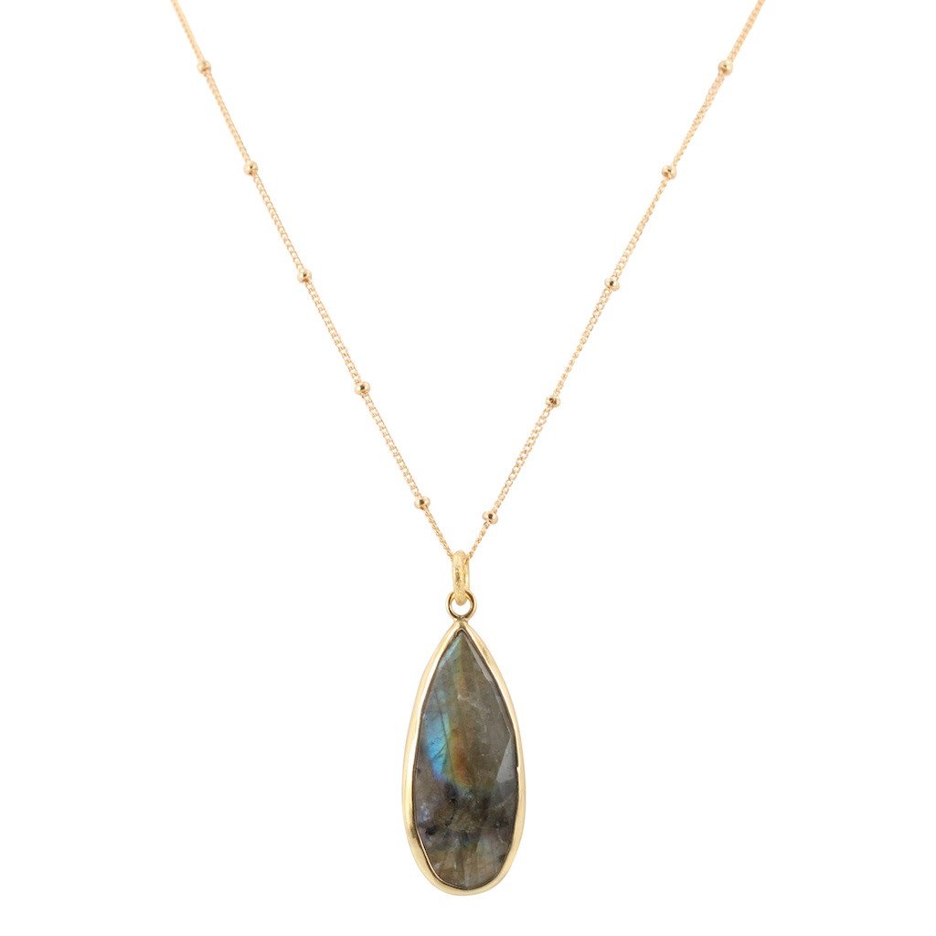 As Seen On Veep - Gold Labradorite Necklace, #6812-yg