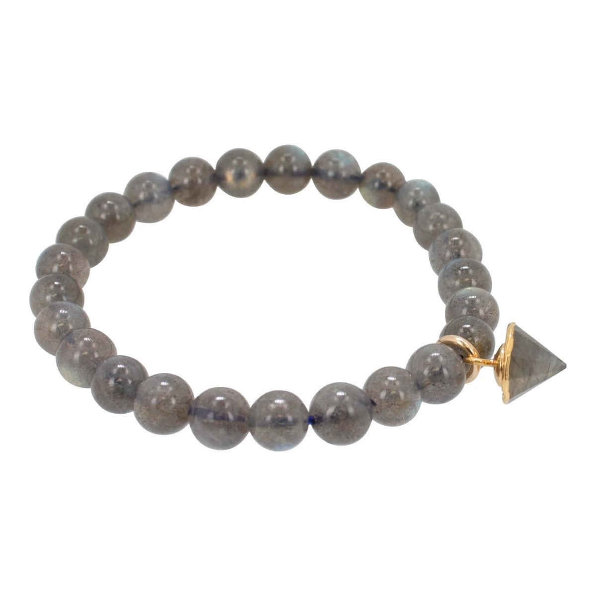 Intuition Bracelet - 8mm Labradorite Energy Bracelet with Charm, #6502