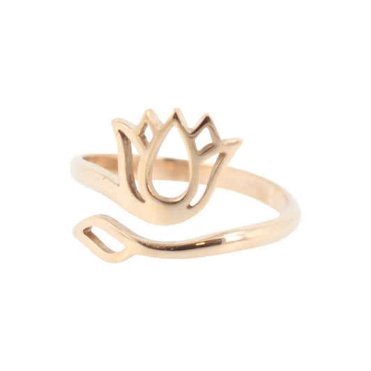 Adjustable Lotus Flower Ring in Bronze, #7036-brz