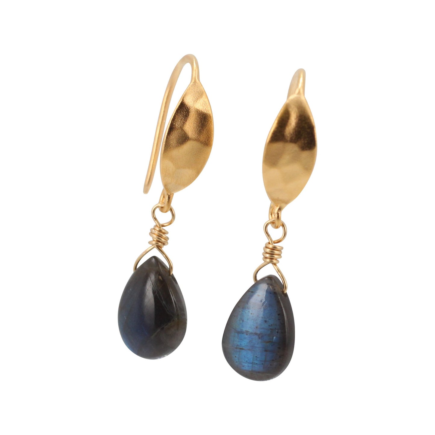 Labradorite Dangle Earrings - Limited Edition, #6118-yg