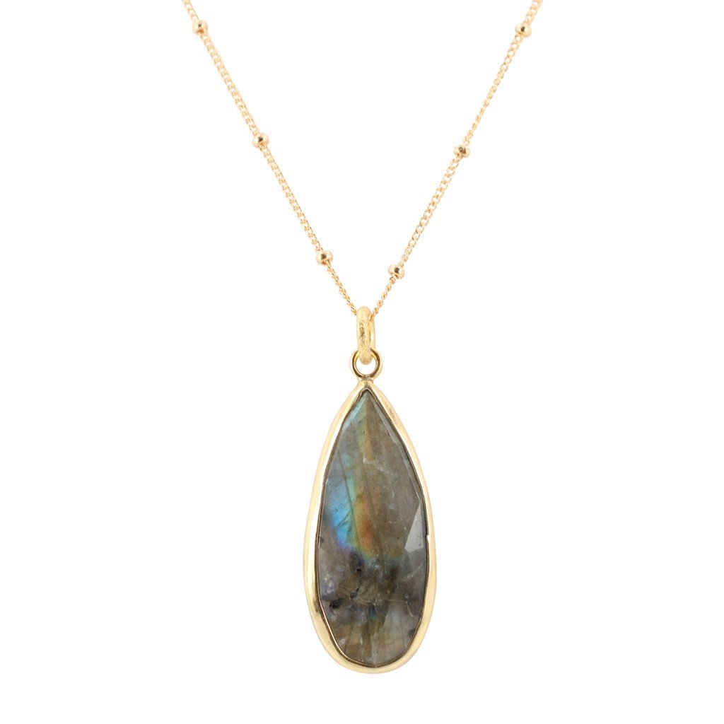 As Seen On Veep - Gold Labradorite Necklace, #6812-yg