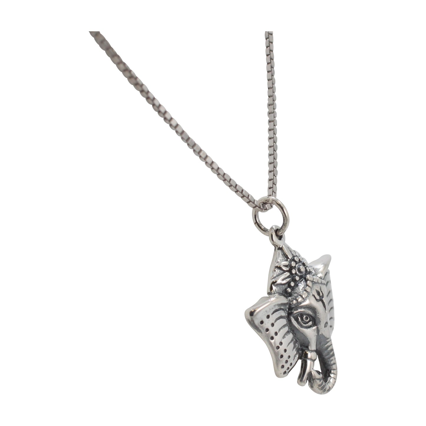 Ganesh Head Necklace in Sterling Silver, #6203-ss