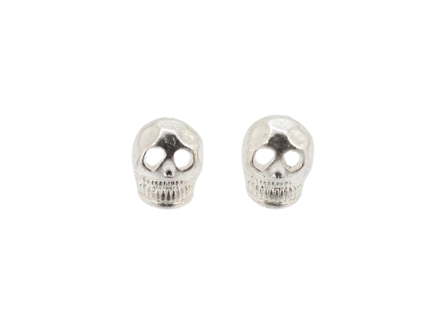 Kitsch Brand, Really Important Person, Skull Post Earrings in Silver Plate, #7364